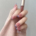 24 шт. накладные ногти средней длины балерина телесного и розового цвета накладные ногти дизайн с рисунком сердца DIY Искусственные накладные ногти Типсы