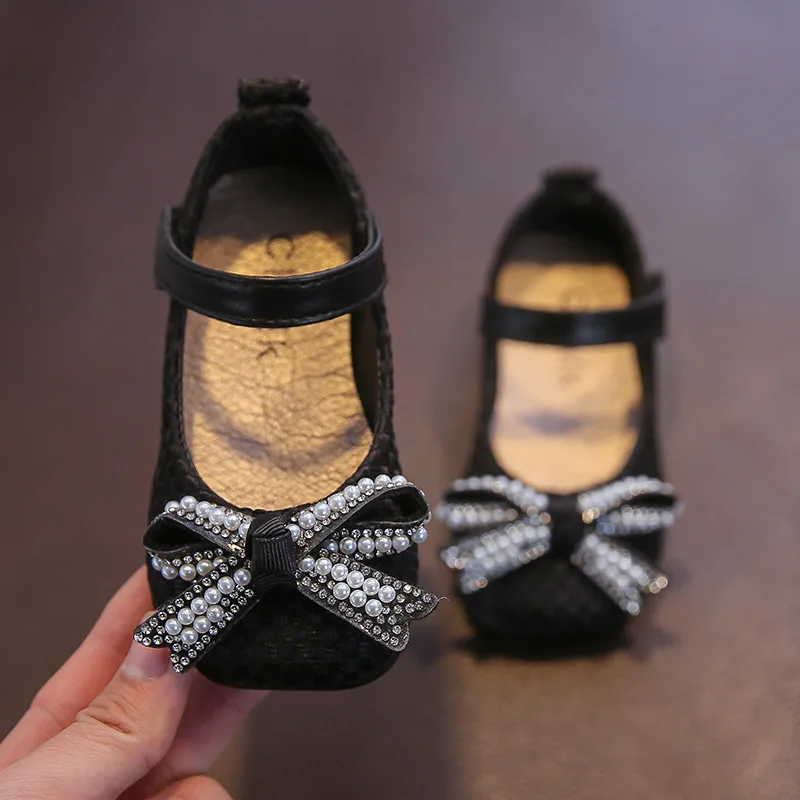 

Girls Baby Shoes 2021 Spring Autumn New Sweet Children Princess Shoes Shallow Solid Color Cute Bowtie Casual Shoes