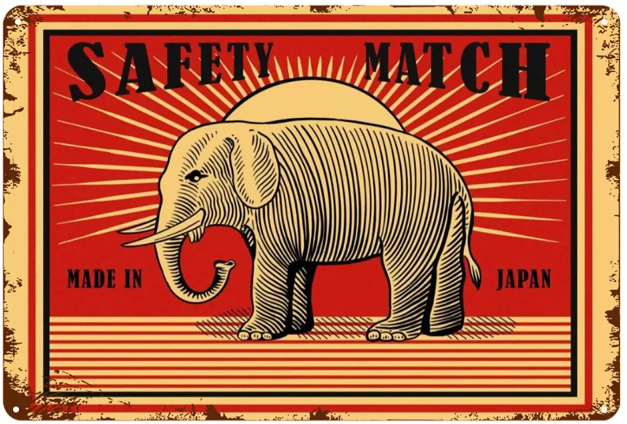 

kegill Elephant Vintage Metal Tin Signs Retro Wall Decor for Bar Cafes Pub Man Cave Club Funny Parlor Posters Plaque 8x12 Inch