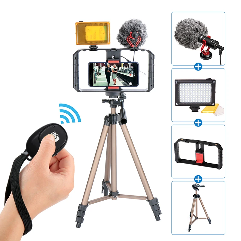 Тренога для смартфона Ulanzi iPhone X DV камеры DSLR Настольный Штатив со штативом на 360