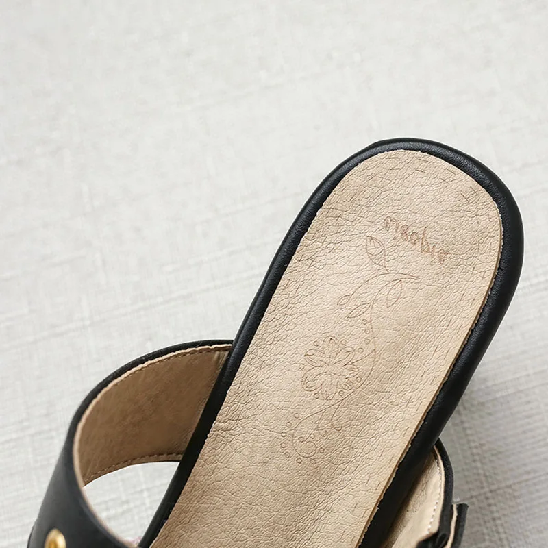 Женские босоножки в стиле пэчворк TAOFFEN мягкие повседневные кожаные туфли