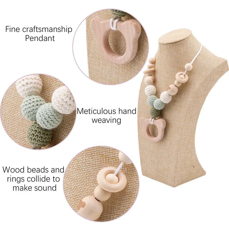 Type1-3 Let's Make Baby Teether 1 шт. ожерелье для кормления крючком бусины дерево кольцо рыбы BPA бесплатно Деревянный Прорезыватель DIY ремесла игрушки для прорезывания зубов - Цвет: Type1-3