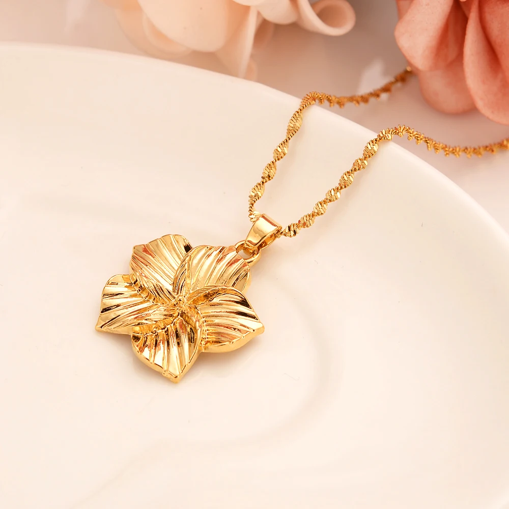 

gold Necklace Earring Set Women Party Gift flower Jewelry Sets daily wear mother gift DIY charms women girls Fine Jewelry