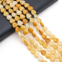 20pcs natural yellow jades stone beads for making diy jewelry women necklace bracelet earring accessories gift size 10x10x5mm