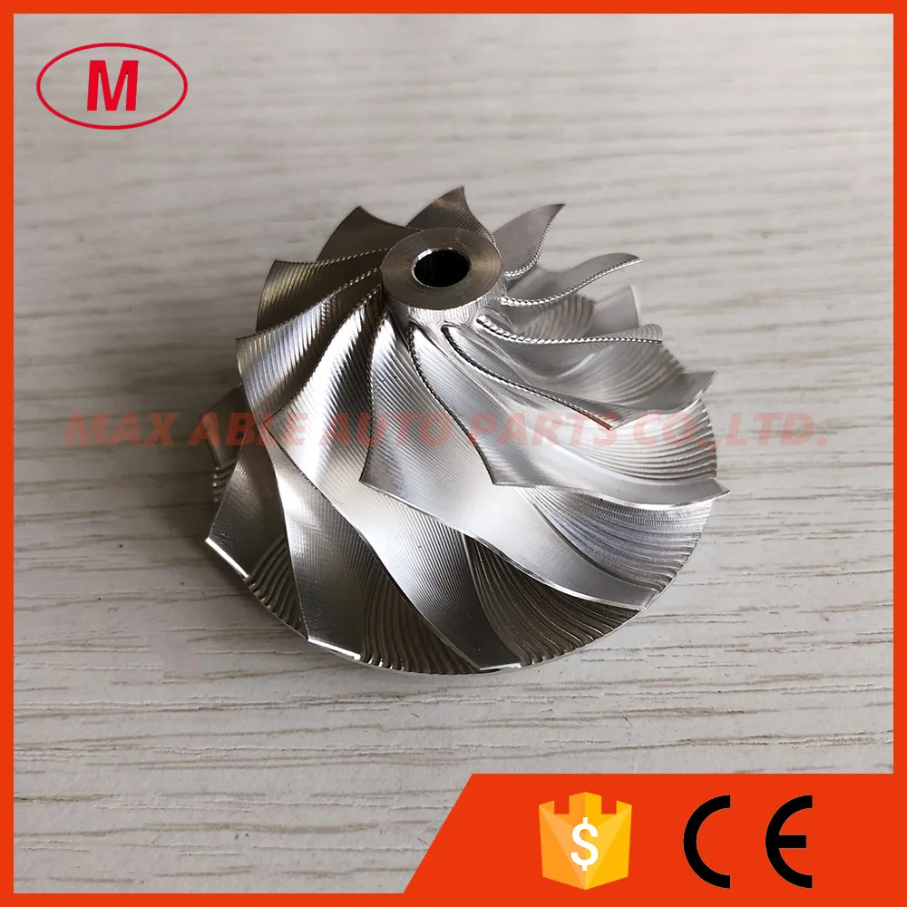 GTA15-25 41.55/56.03mm 11+0 blades 737689-0002 point milling/snake curve high performance turbo billet/milling compressor wheel |