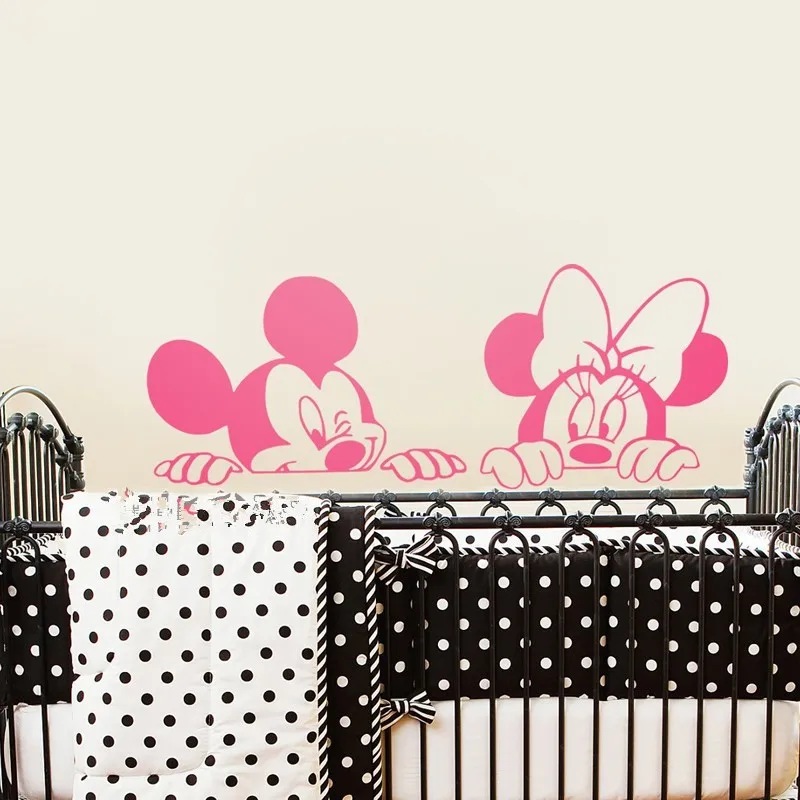 

Disney Mickey Mouse Minnie Mouse Wall Stickers For Kids Room Baby Nursery Room Accessories Home Decal Car Decals Accessories