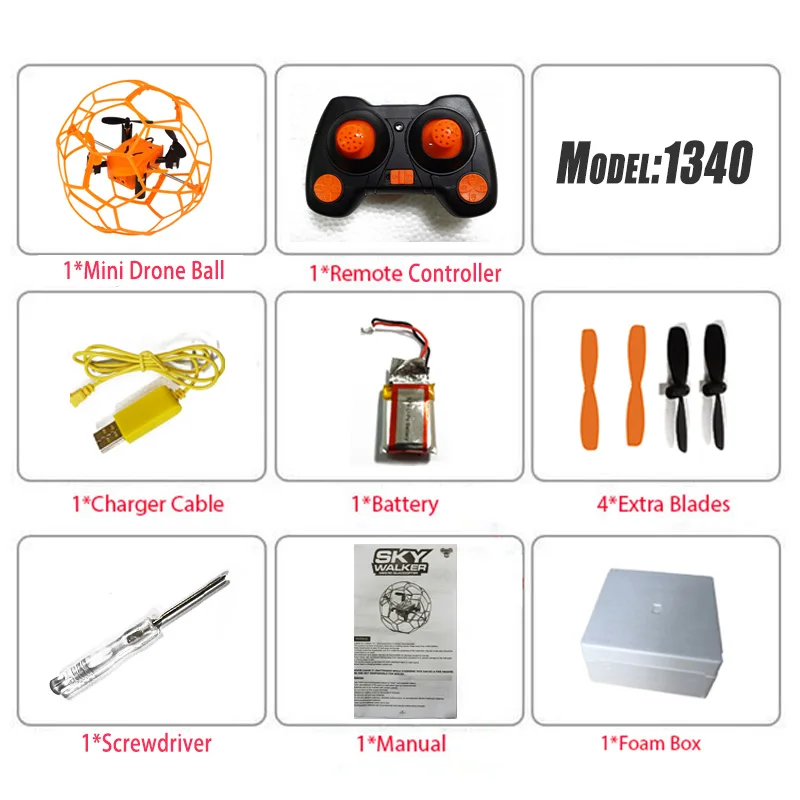 Orange F1 Мини-Дрон Spheroidal RC дроны защитный чехол 3D флип RC мяч 2,4 ГГц Rc Квадрокоптер Безголовый режим игрушки вертолет защитный чехол - Цвет: Orange F1