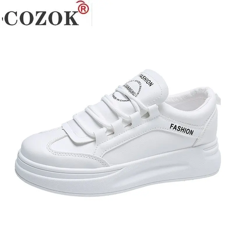 

Fashion Korean Women Shoes White Platform Sneakers Ladies Spring Flying Casual Shoes Women Breathable Mesh Shoes For Woman