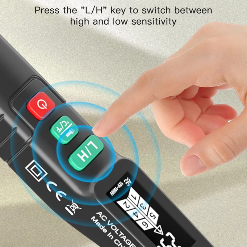 Non-Contact AC Voltage Detector Electrical Tools LCD Visual Smart Indicator Tester Pen Test 12-1000V | Инструменты
