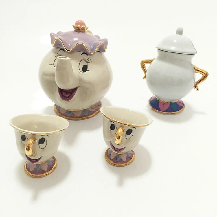 New Cartoon Beauty And The Beast Teapot Mug Mrs Potts Chip Tea Pot Cup One Set Lovely Christmas Gift Fast Post | Дом и сад