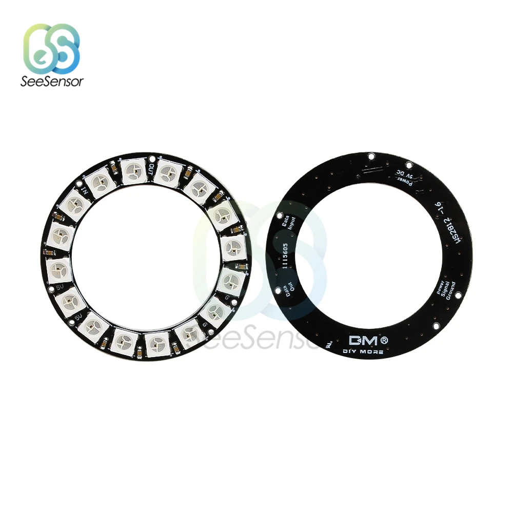RGB LED Ring 16Bits LEDs WS2812 5050 Lamp Light with Integrated Drivers For Arduino DIY Kit | Инструменты