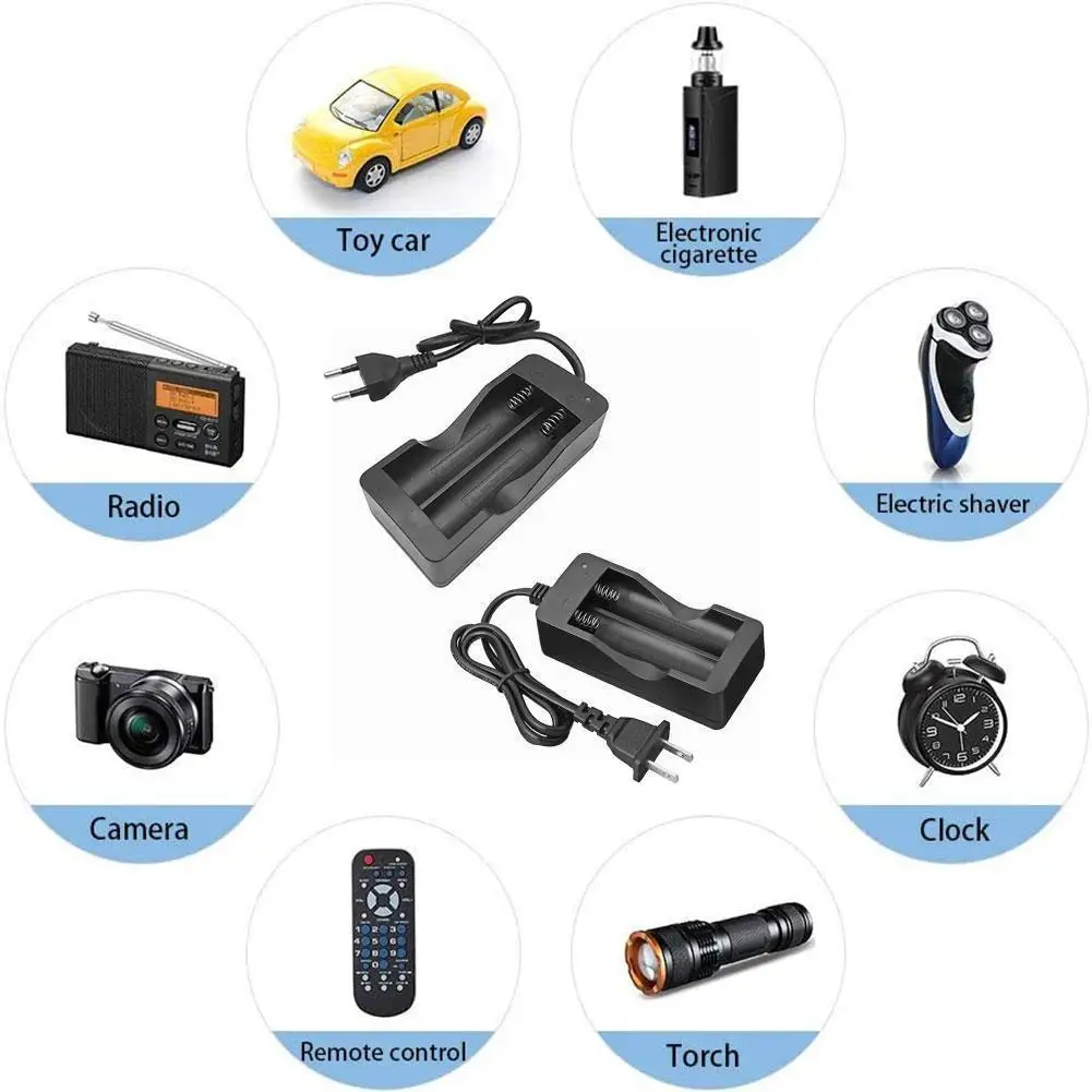 

Universal 18650 Battery Charger AU/EU Plug 2 Slots Battery Charger Rechargeable Lithium Li-ion Charging Smart 18650 J2N3