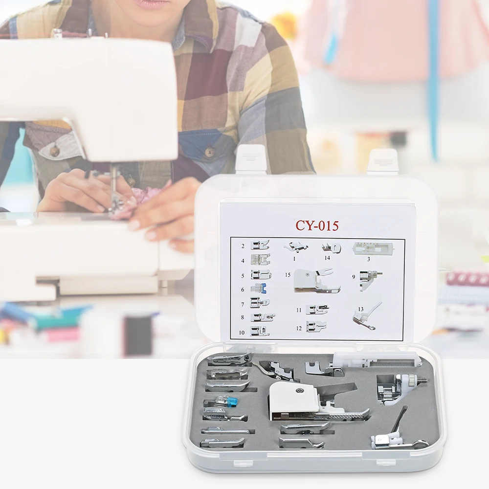 15 шт. швейная машина набор лапок для ходьбы совместимый швейной машины с низким