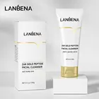 Очищающее средство для лица с золотым пептидом LANBENA 24k, Антивозрастная густая пена для морщин, укрепляющая поры, антиоксидантная смазка, грязь, мойка для лица 100 г