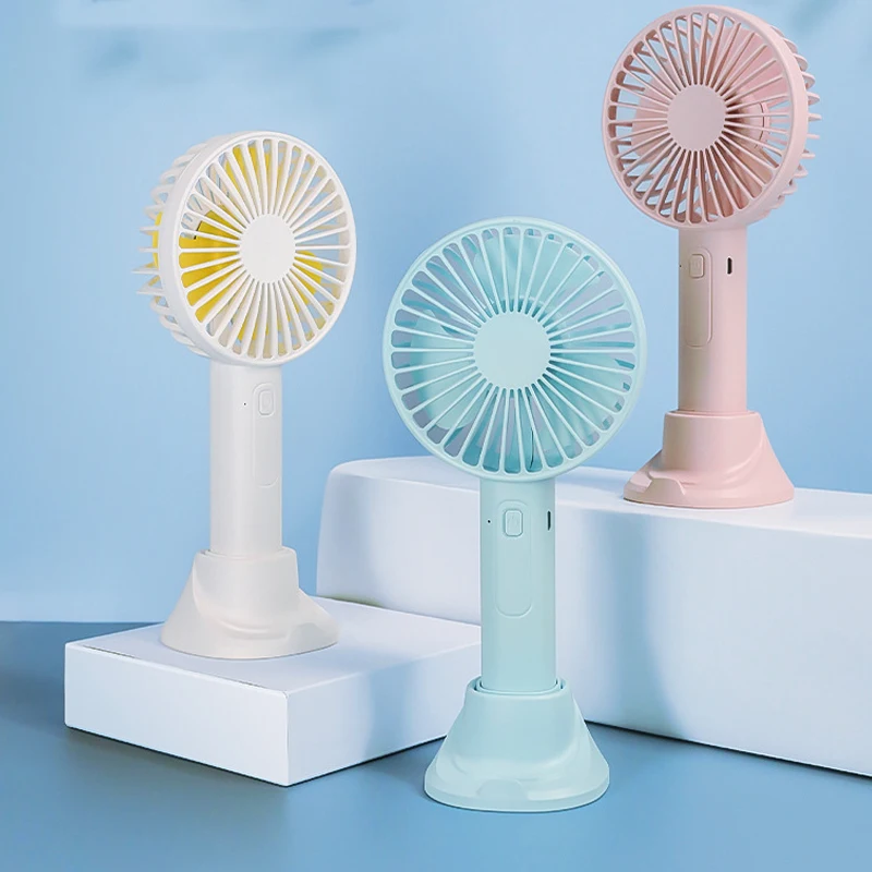 

New Handheld Three-Gear Adjustment Noiseless Small Fan Mobile Phone Bracket Neutral Left and Right Shaking Head Multi-Color