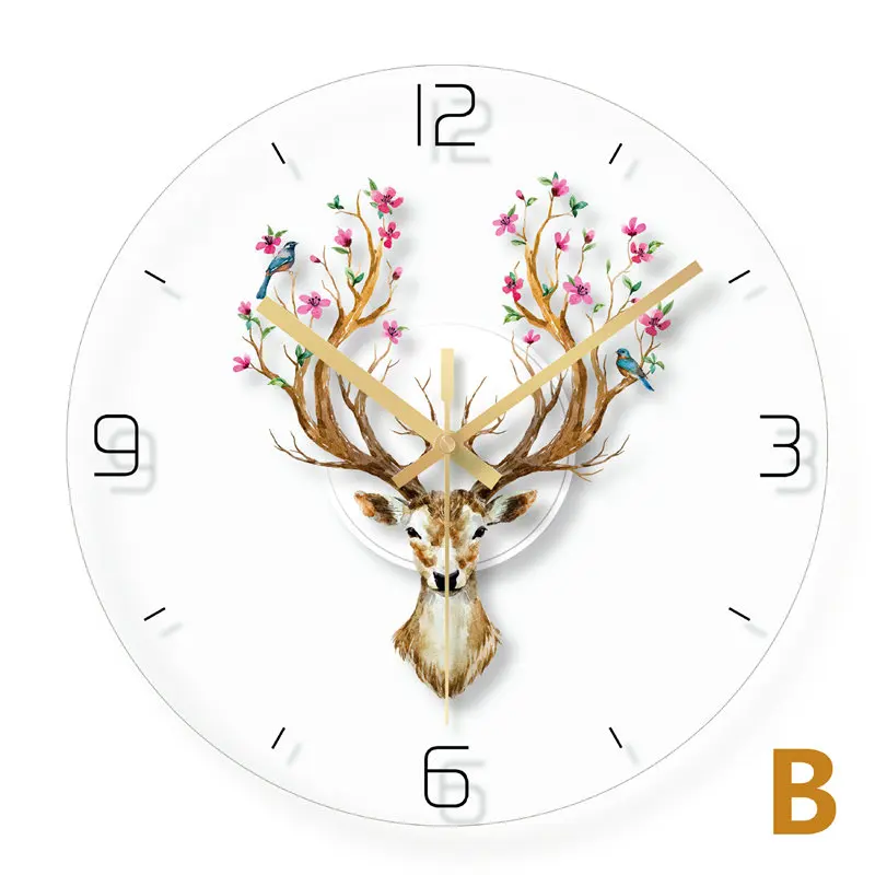 3205 Wall Clock Nordic Household Mute Living Room Bedroom Minimalist Modern Decorative Wall Watch 14 Inch Quartz Round Clocks - Цвет: 3205