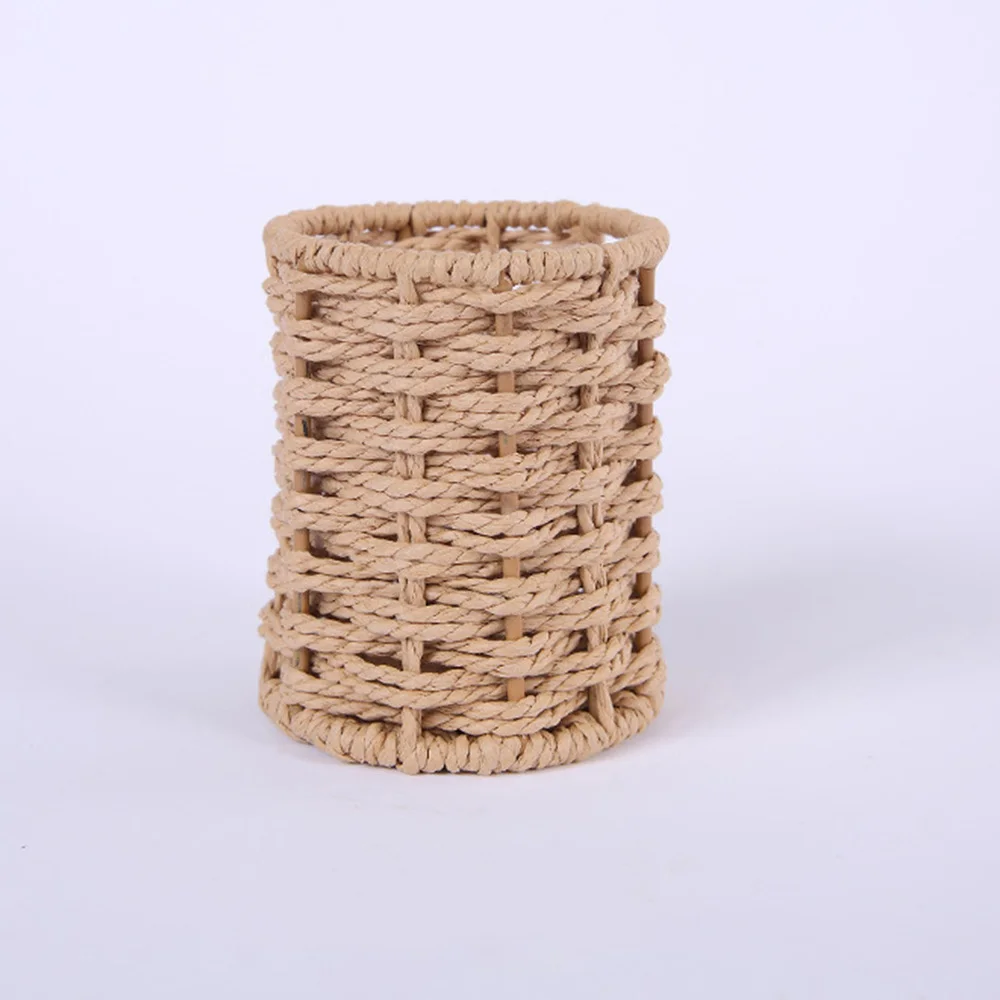 

Desktop Weaved Pen Holder Tabletop Pen Holder Stationery Organizer for Home