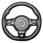 Черная искусственная кожа ручная строчка фотообои для Volkswagen Golf6 GTI MK6 VW Polo GTI Scirocco R PassatCC R-Line