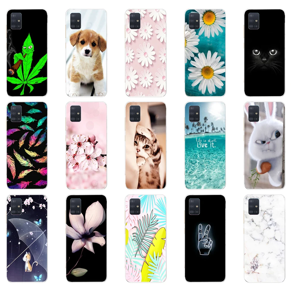 Чехол для Samsung A51 милый модный мягкий чехол-накладка из ТПУ телефона Galaxy чехлы Coque