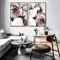 modern wall prints leaves poster plants canvas painting penoy flower posters nordic wall paintings for living room decoration