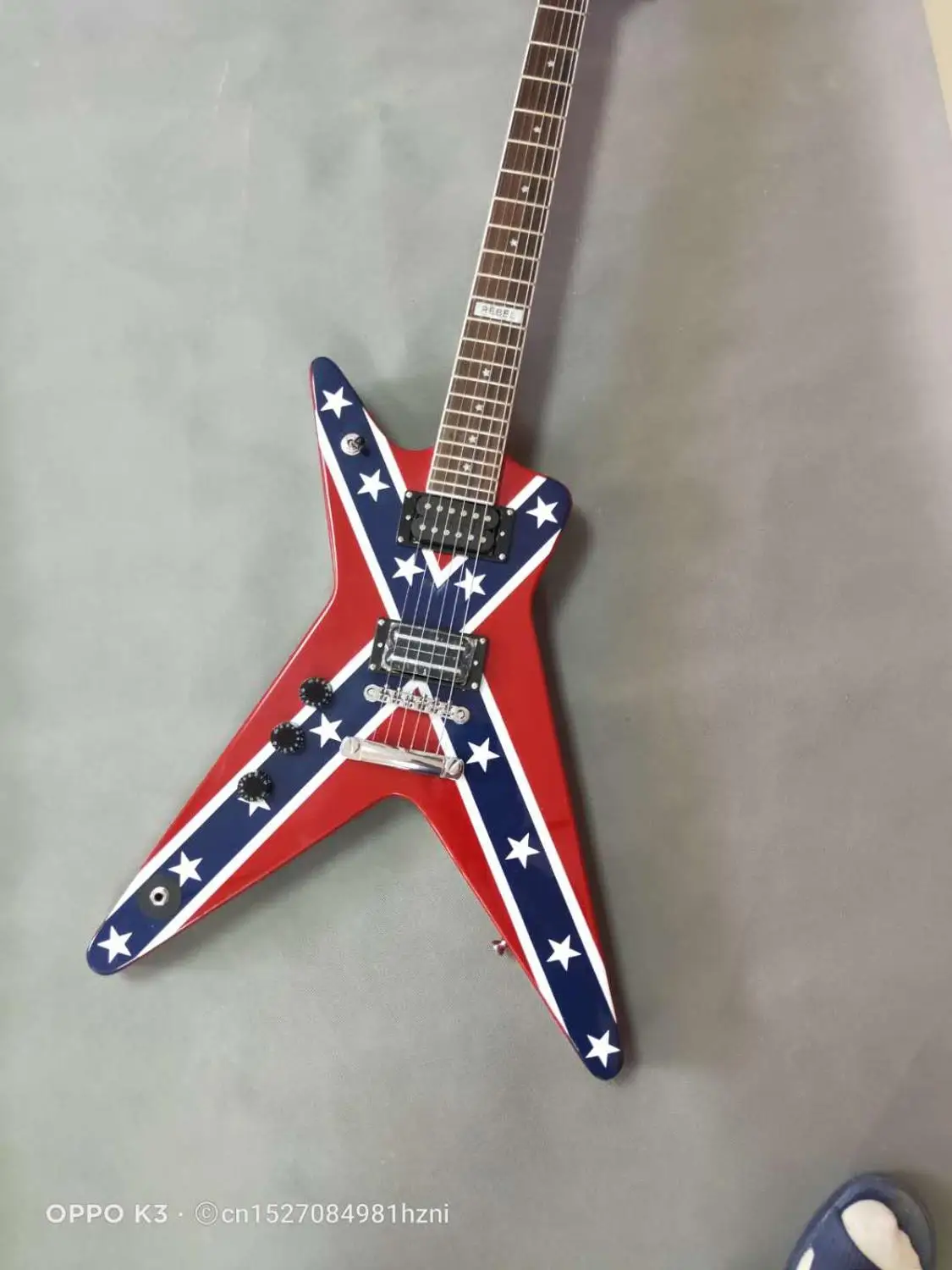 

Высококачественная индивидуализированная версия электрической гитары Билли-Бо, виниры с флагом, хромированные аксессуары, Бесплатная дос...