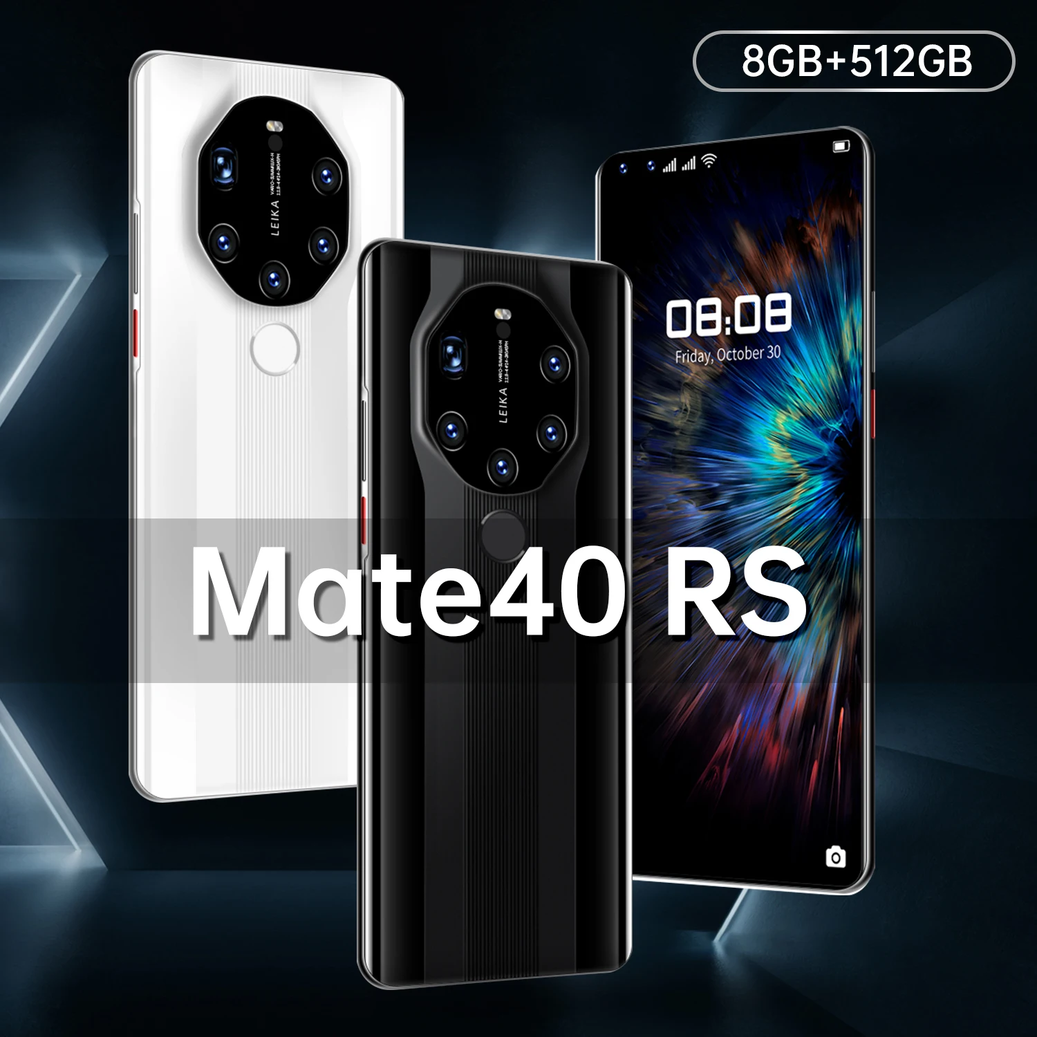 

Newest Galxy Mate40 RS Smartphone 24+50MP Camera 7.3 Inch HD 6800mAh Dual SIM Telefone 5G LTE 8 512GB Face Fingerprint ID Unlock
