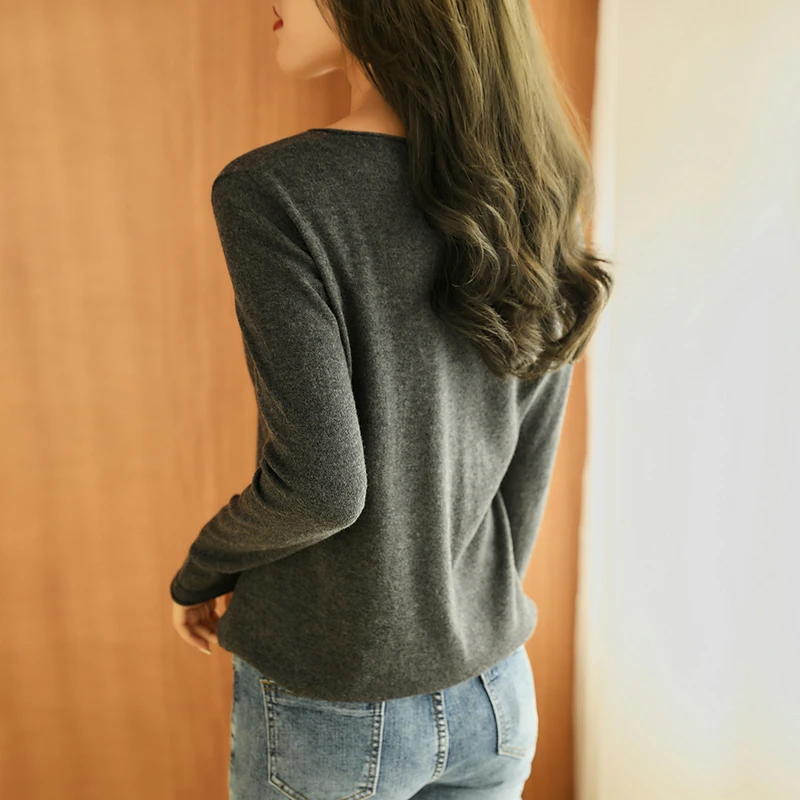 Cashmere Knitted Sweater Women O-Neck Elasticity Long Sleeve Standard Knitwear Autumn Winter Fashion Female Soft S-2XL Jumper | Женская