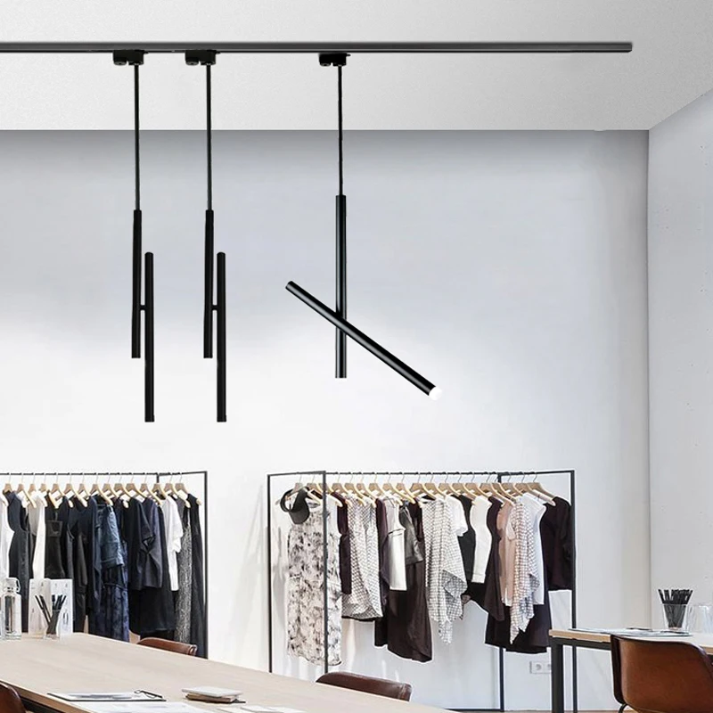 Скидка Современный минималистичный светодиодный подвесной светильник COB, алюминиевые лампы для бара, кафе, ресторана, освещение для трека