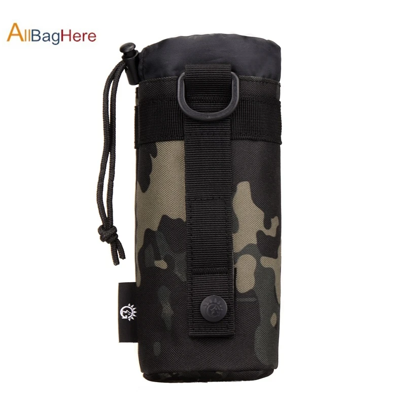 Military Tactical Molle Accessories Kettle Pouch Water Bottle Camouflage Outdoor Camping Travel Hunting Durable Drawstring Bags | Спорт и