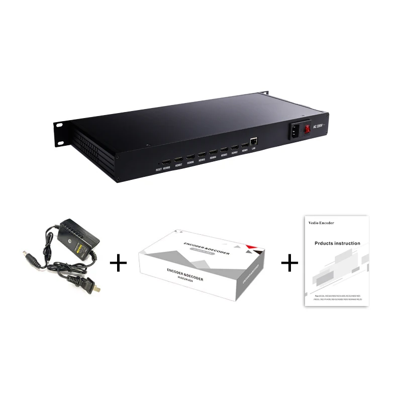 8 HDMI-кодировщик HDMI-совместимый с Ip H.264 H.265 IPTV Rtmp YouTube HEVC RTSP HLS прямой трансляции WOWZA