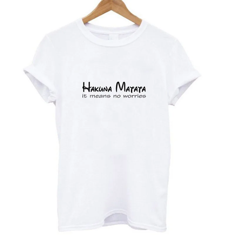 Женская футболка с коротким рукавом Hakuna Matata модная Милая хипстерская круглым