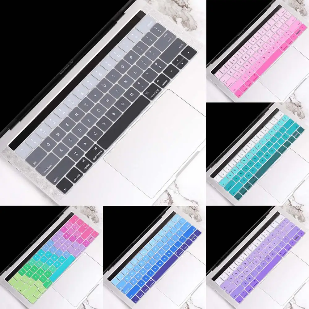 Цветной силиконовый чехол для клавиатуры с градиентом US MacBook Pro защитный 13 дюймов