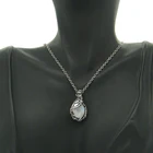 Цепочка серебряного цвета в богемном стиле женская, кулон из натурального лунного камня с кристаллами в винтажном готическом стиле, ювелирные изделия с изображением ведьмы Gifts