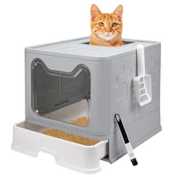 pet toilet bedpan anti splash closed cat litter box cat dog tray with scoop clean toilet for cat plastic sand box supplies