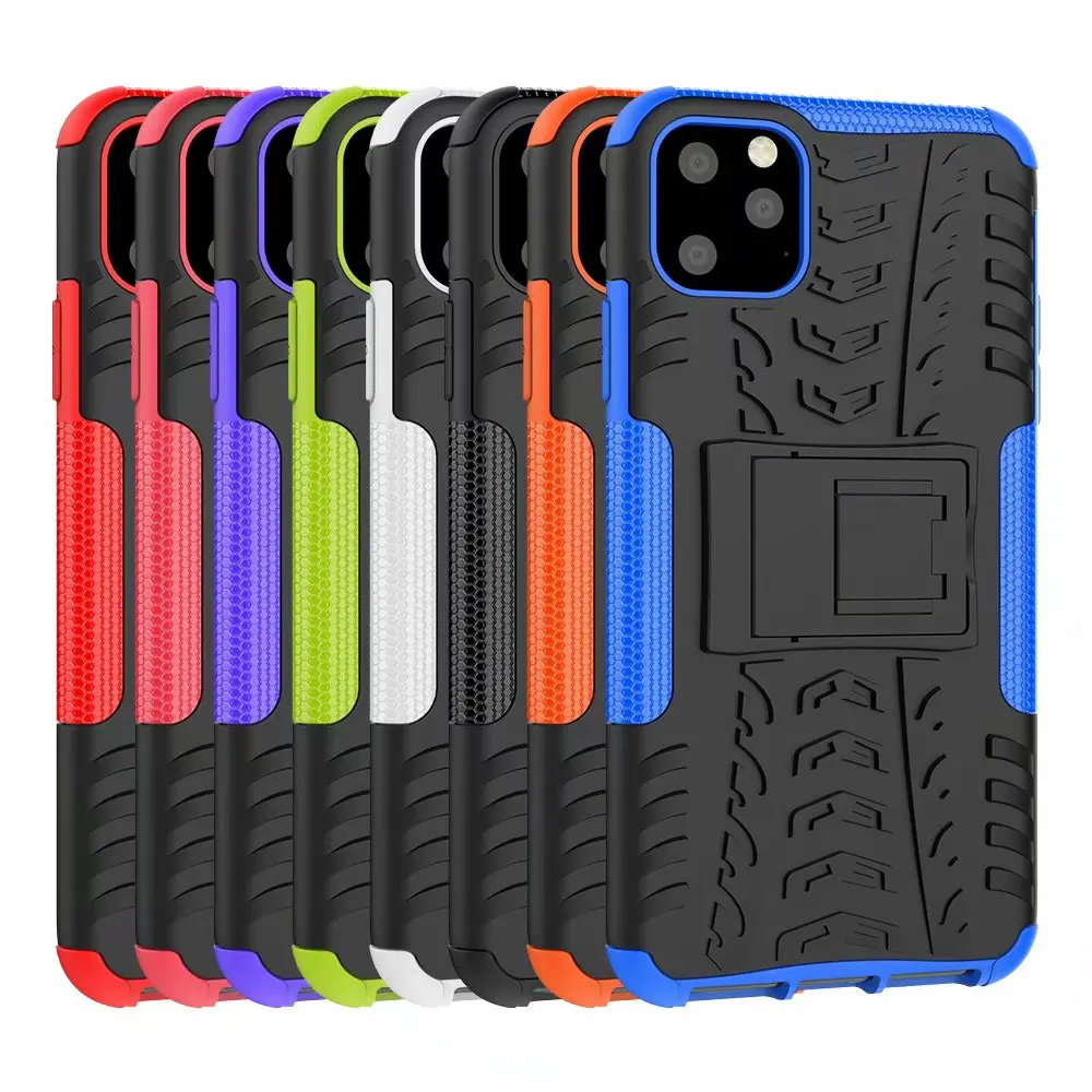 

300pcs/lot For Iphone 11 pro Xr Xs X max 2 in 1 combo Armor Hybrid TPU+PC Hard case Stand Heavy Duty Case