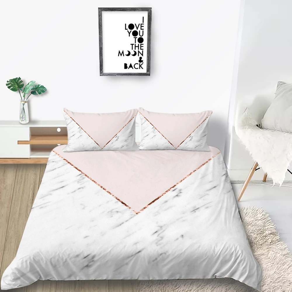 

Thumbedding Simple Print Bedding Set Elegant Classic Sweet Duvet Cover For Girl King Queen Soft Single Double Full Twin Bed Set