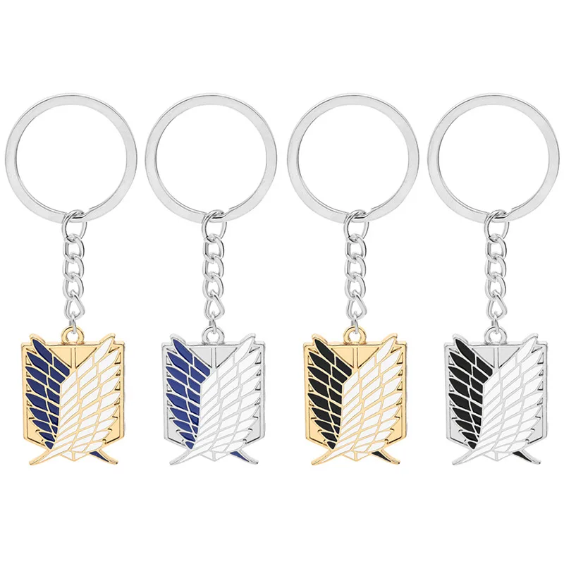 

Anime Attack on Titan Keychain Scouting Legions Emblem Wing of Liberty Badge Pendant Keyring Cosplay Unisex Jewelry Keychain