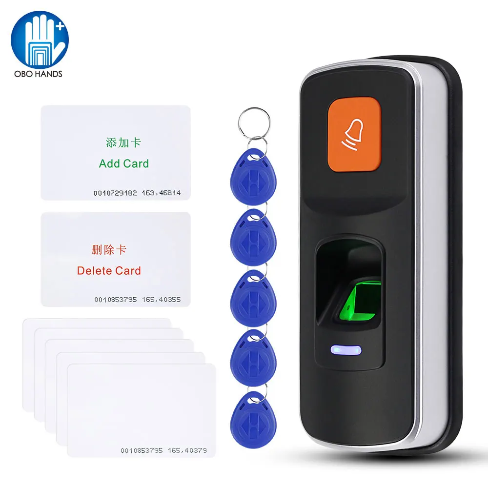 

RFID Fingerprint Access Control Reader Biometric System Fingerprint Access Controller Door Opener Support SD Card Doorbell WG26