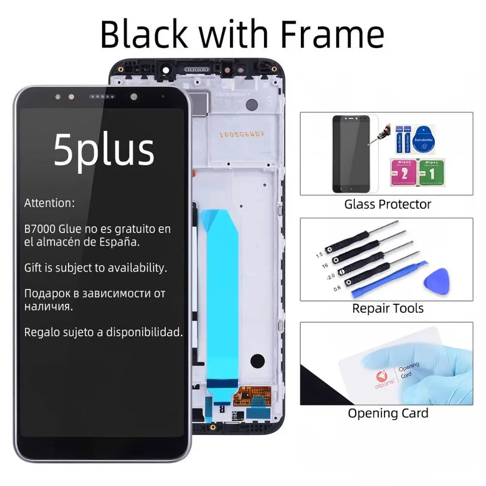 With Frame Black 5,9" ips lcd для Xiaomi Redmi 5 Plus lcd сенсорный экран с рамкой 10 Dotyk для Xiaomi Redmi 5 Plus lcd запасные части - Цвет: With Frame Black