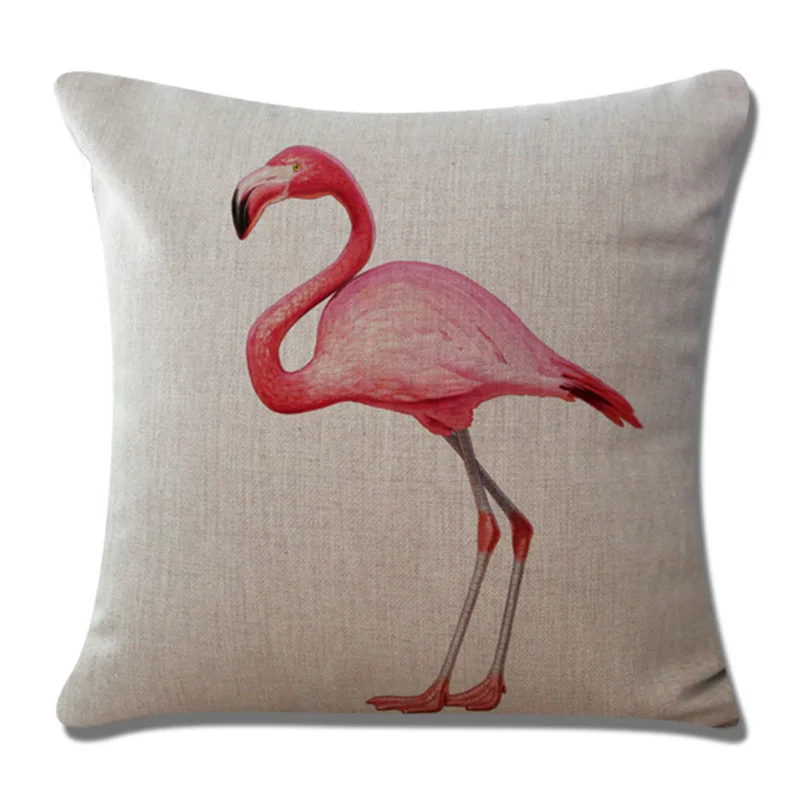 

Red Flamingo Pattern Linen Pillowcase Home Sofa Decorative Cushion Cover