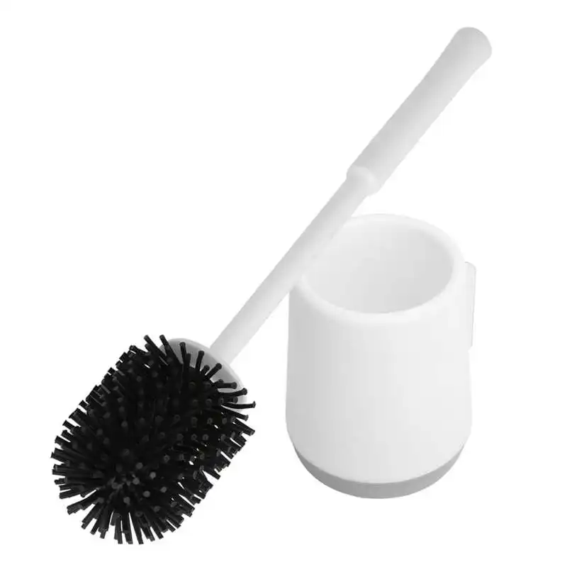

Toilet Brush and Holder Wall-Mounted Silicone Toilet Brush Set Toilet Brush for Bathroom Storage and Organization
