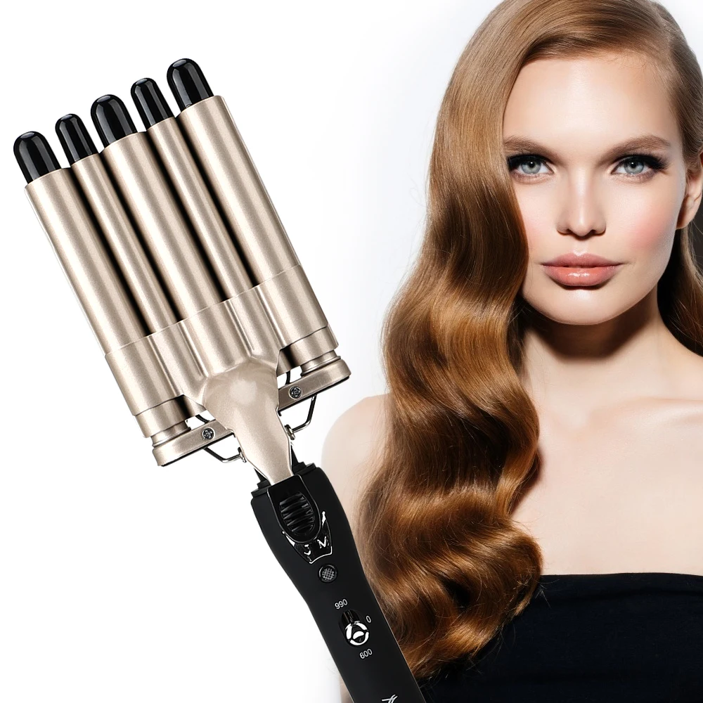 

Fast Heating 5 Barrels Hair Crimper Curling Iron Ceramic Crimpers Wavers Curler Wand Hair Waver Tools for All Types of Hair