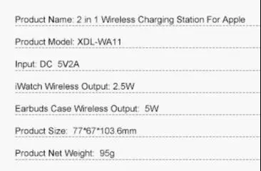 Estaci&oacute;n de carga inal&aacute;mbrica 2 en 1 para Apple iWatch, AirPods, Samsung, auriculares, soporte de carga r&aacute;pida por inducci&oacute;n, cargador Vertical-5