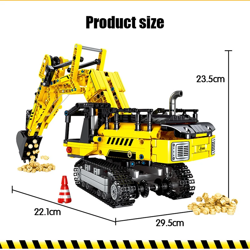 

Particle Bricks Block Assembly City Construction Machinery Excavator Creative Engineer Boys Favorite Diy Toy Birthday Present