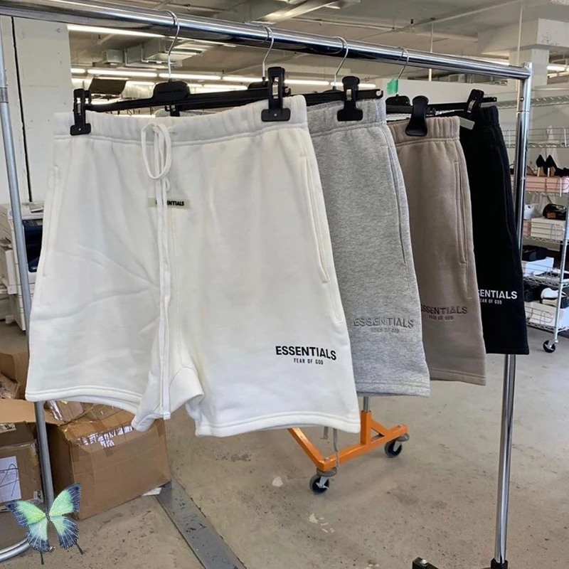 

Justin Bieber Essentials 3M Reflective Embroidered Shorts Men Women Casual Shorts ESSENTIALS 100%Cotton Sweatpants