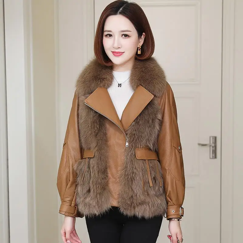 

Куртка женская из искусственного лисьего меха, короткая, зимняя, P529, 2021