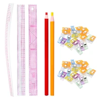 lmdz sewing tools soft plastic comma shaped curve french ruler and quilting craft knitting clip markers pencil for diy patchwork