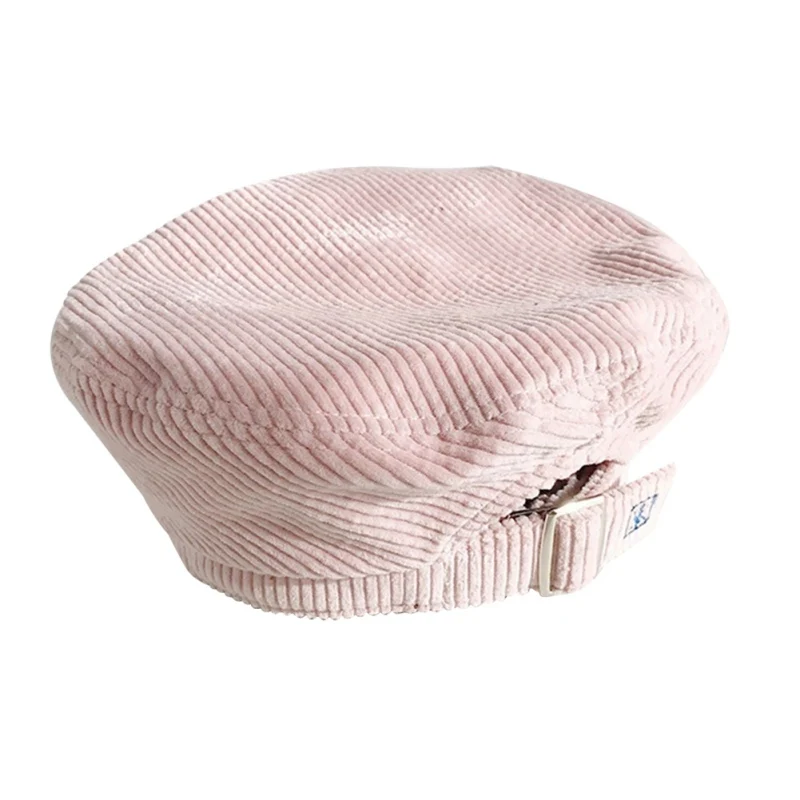 

Женский вельветовый берет в стиле Харадзюку с вышитым буквенным принтом, осенне-зимний Регулируемый ретро-берет