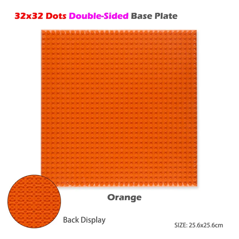 32x32 Orange Строительные блоки, аксессуары, игрушки, двухсторонняя Базовая пластина, детские строительные игрушки, совместимые с классическими блоками, игрушки - Цвет: 32x32 Orange