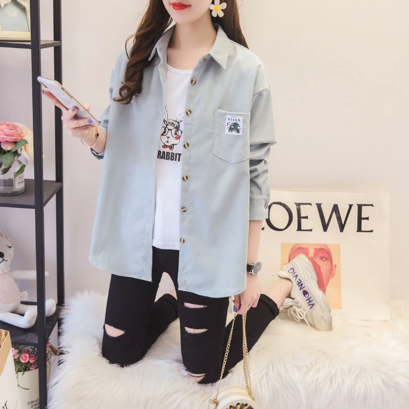 

Womens Shirt Blouse Long Sleeve Corduroy Clothes Female Spring Office Clothing Ladies Loose Shirt Jacket 2020 Fashion Vintage